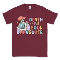 Burgundy death by book hangover Classic Tee - MaliasSmallBusiness