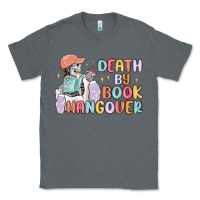 Charcoal Heather death by book hangover Classic Tee - MaliasSmallBusiness