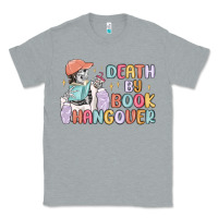 Heather Grey death by book hangover Classic Tee - MaliasSmallBusiness
