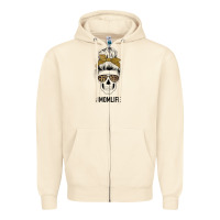 Sandshell Glitter Patterned Leopard Mom Skull Zipper Hoodie - Bettercallsaul
