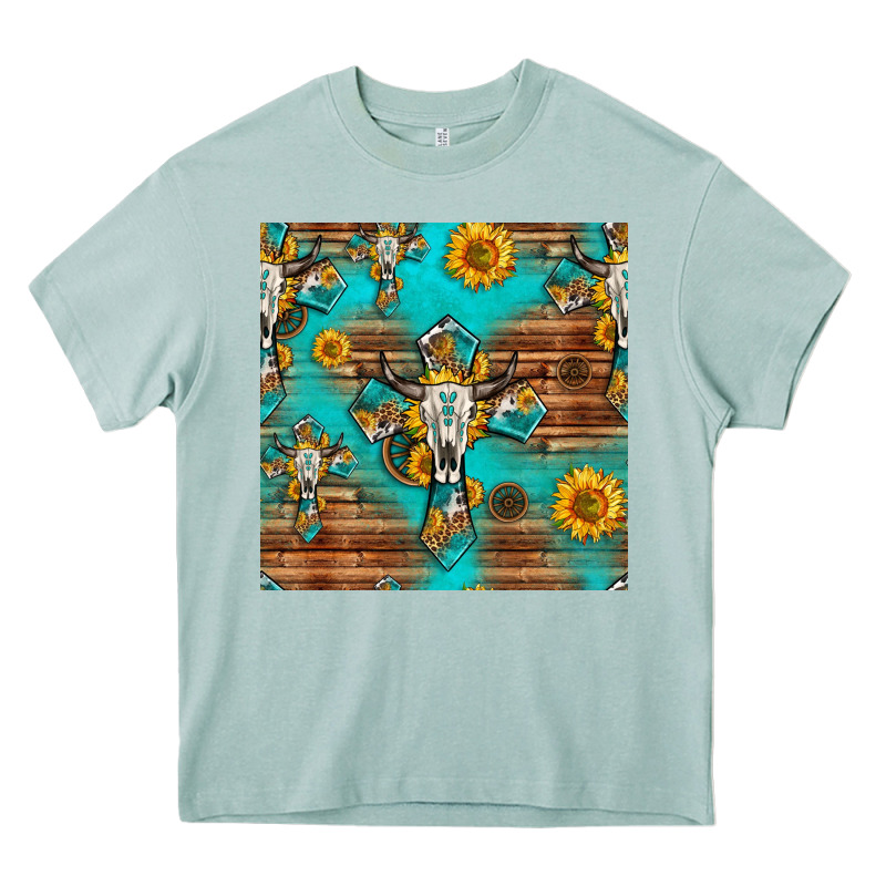 Bull Skull Cross Seamless Pattern Heavy Core Tee by HRA Design Shop | Teevron