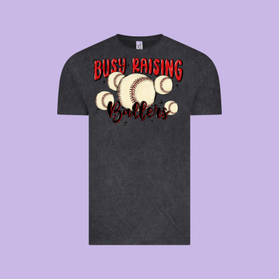 Busy Raising Ballers Vintage Tee Designed By Maliassmallbusiness
