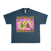 Midnight Navy mardi gras bead dogs Urban Heavy Tee - MaliasSmallBusiness