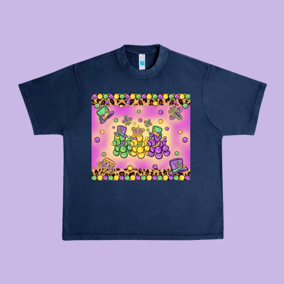 Mardi Gras Bead Dogs Urban Heavy Tee Designed By Maliassmallbusiness