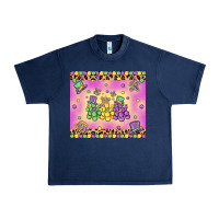 Navy mardi gras bead dogs Urban Heavy Tee - MaliasSmallBusiness