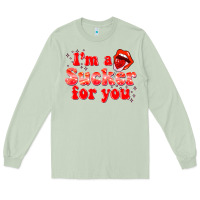 Matcha im a sucker for you valentines the day Long Sleeve Tee - NancyCooperArtShop