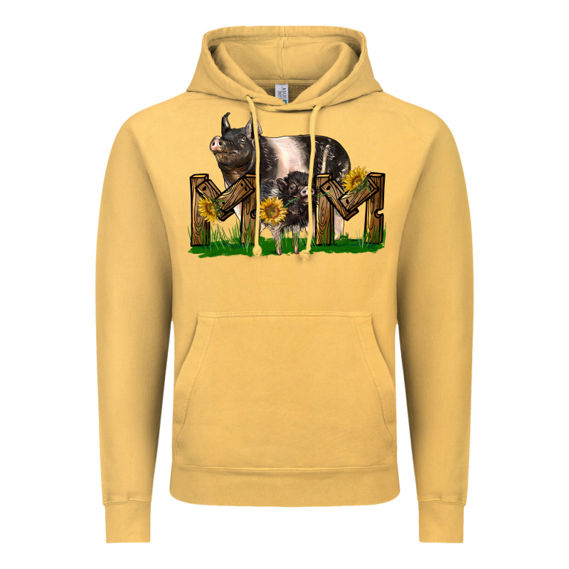 Western Mom With Hampshire Pig And Baby Pig Vintage Hoodie by LillyAllenDesigns | Teevron