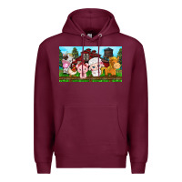Burgundy cute farm animals Premium Hoodie - TumblerDesignByShophia