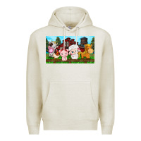 Oatmeal Heather cute farm animals Premium Hoodie - TumblerDesignByShophia