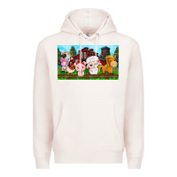 Pale Pink cute farm animals Premium Hoodie - TumblerDesignByShophia