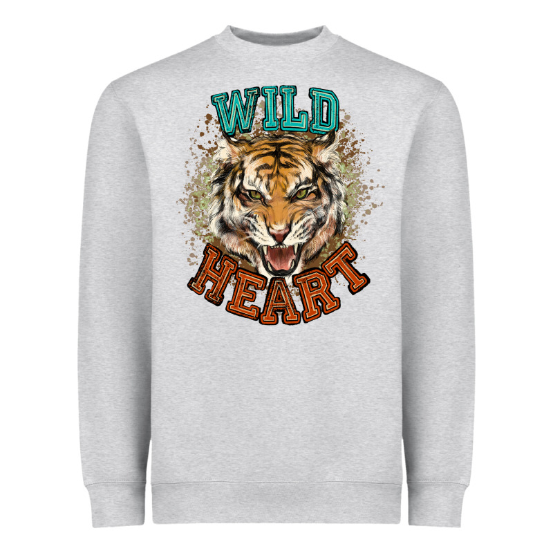 Wild Heart Tiger College Western Heavyweight Sweatshirt by NancyCooperArtShop | Teevron