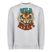 Heather Grey wild heart tiger college western Heavyweight Sweatshirt - NancyCooperArtShop