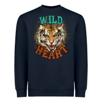 Navy wild heart tiger college western Heavyweight Sweatshirt - NancyCooperArtShop