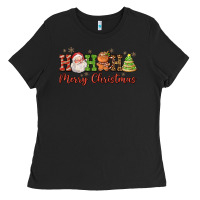 Black hohoho merry christmas santa coffee cup tree cooki Ladies Tee - FaDigitalArtStudio