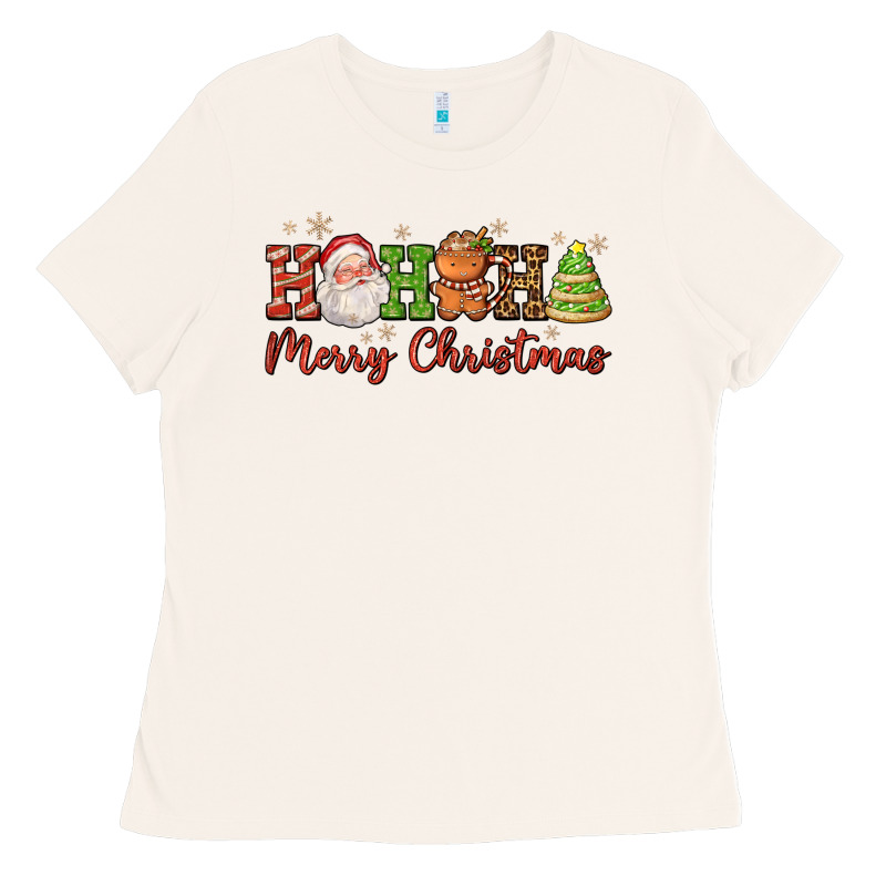 Hohoho Merry Christmas Santa Coffee Cup Tree Cooki Ladies Tee by FaDigitalArtStudio | Teevron