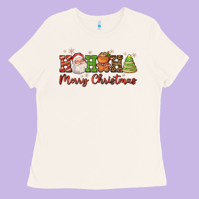Hohoho Merry Christmas Santa Coffee Cup Tree Cooki Ladies Tee Designed By Fadigitalartstudio