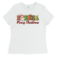 White hohoho merry christmas santa coffee cup tree cooki Ladies Tee - FaDigitalArtStudio