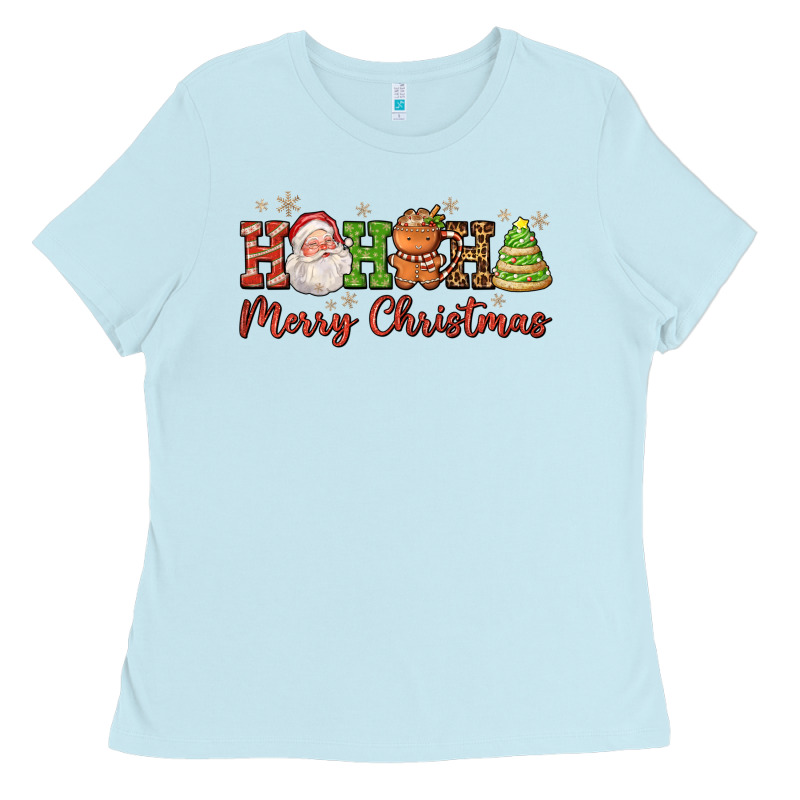 Hohoho Merry Christmas Santa Coffee Cup Tree Cooki Ladies Tee by FaDigitalArtStudio | Teevron