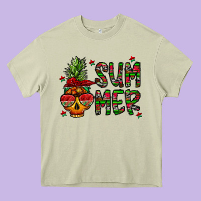 Summer Vibes Heavy Core Tee Designed By Cowhidedigitalart