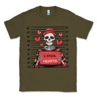 Army Green i steal hearts skeleton valentine's day Classic Tee - MaliasSmallBusiness