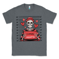 Charcoal Heather i steal hearts skeleton valentine's day Classic Tee - MaliasSmallBusiness