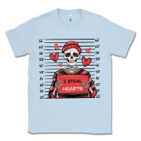 Dusty Blue i steal hearts skeleton valentine's day Classic Tee - MaliasSmallBusiness