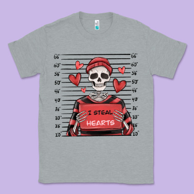 I Steal Hearts Skeleton Valentine's Day Classic Tee Designed By Maliassmallbusiness