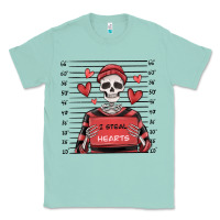 Seafoam i steal hearts skeleton valentine's day Classic Tee - MaliasSmallBusiness