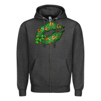Charcoal Heather Green and Leopard Patterned Irish Day Lips Zipper Hoodie - Bettercallsaul