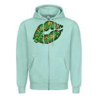 Seafoam Green and Leopard Patterned Irish Day Lips Zipper Hoodie - Bettercallsaul