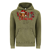 Vintage Olive love christmas highland cow and turquoise gemstone Vintage Hoodie - Jasminsmagicworld