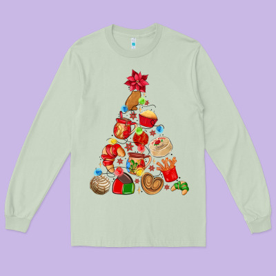 Mexican Christmas Tree Long Sleeve Tee Designed By Maliassmallbusiness