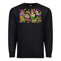 Black Mardi Gras coffee cups Premium Sweatshirt - HowdyJamesFarm