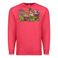 Cardinal Mardi Gras coffee cups Premium Sweatshirt - HowdyJamesFarm