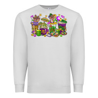 Dove Grey Mardi Gras coffee cups Premium Sweatshirt - HowdyJamesFarm