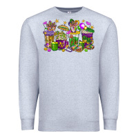 Heather Grey Mardi Gras coffee cups Premium Sweatshirt - HowdyJamesFarm