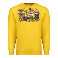 Lemon Mardi Gras coffee cups Premium Sweatshirt - HowdyJamesFarm