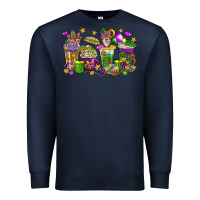 Navy Mardi Gras coffee cups Premium Sweatshirt - HowdyJamesFarm