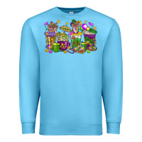 Ocean Blue Mardi Gras coffee cups Premium Sweatshirt - HowdyJamesFarm