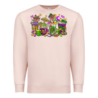 Pale Pink Mardi Gras coffee cups Premium Sweatshirt - HowdyJamesFarm