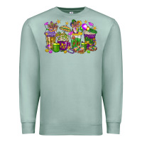 Seafoam Mardi Gras coffee cups Premium Sweatshirt - HowdyJamesFarm