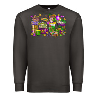 Smoke Mardi Gras coffee cups Premium Sweatshirt - HowdyJamesFarm