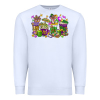 White Mardi Gras coffee cups Premium Sweatshirt - HowdyJamesFarm