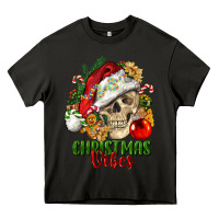 Asphalt Christmas Vibes Human Skull Heavy Core Tee - FaDigitalArtStudio