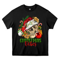 Black Christmas Vibes Human Skull Heavy Core Tee - FaDigitalArtStudio