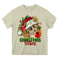 Mossy Christmas Vibes Human Skull Heavy Core Tee - FaDigitalArtStudio