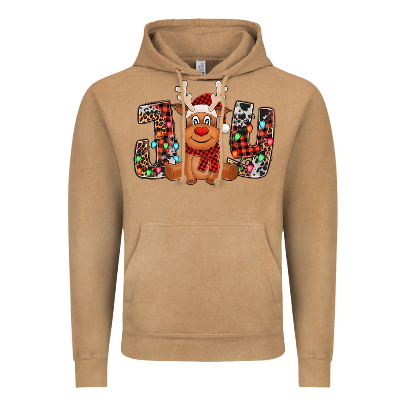 Joy Christmas Reindeer Vintage Hoodie by Jasminsmagicworld | Teevron