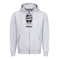 Heather Grey Black Glitter Cowhide Patterned Mom Skull Zipper Hoodie - Bettercallsaul