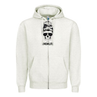 Oatmeal Heather Black Glitter Cowhide Patterned Mom Skull Zipper Hoodie - Bettercallsaul