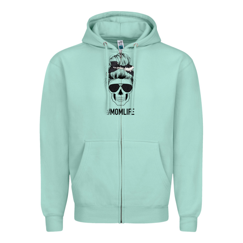 Black Glitter Cowhide Patterned Mom Skull Zipper Hoodie by Bettercallsaul | Teevron